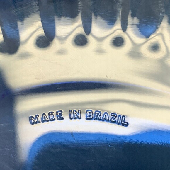 Colorex Cobalt Blue Dinner Glass Plates Fluted Edge Scalloped Brazil Lot of 2 - Picture 5 of 10